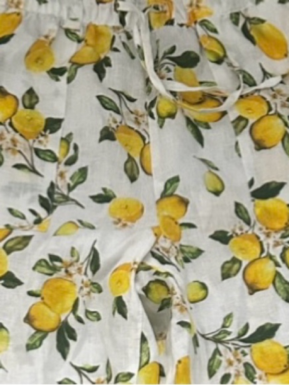 Cynthia Rowley White Wide-Leg Jumpsuit with Yellow Lemon Print XL
